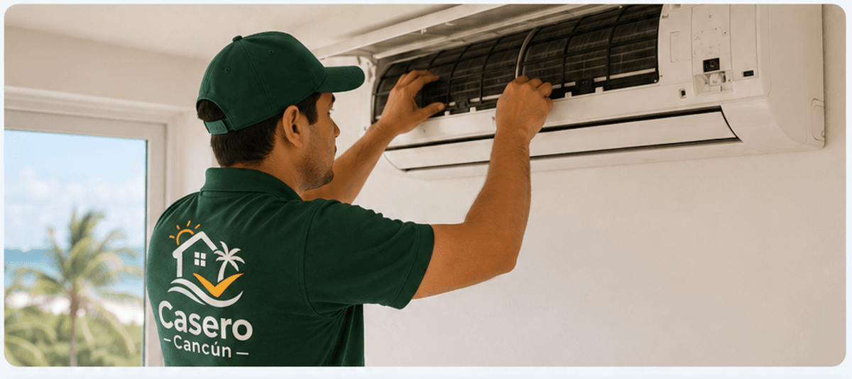 Representación visual de servicio de aire acondicionado asociada a Casero Cancún