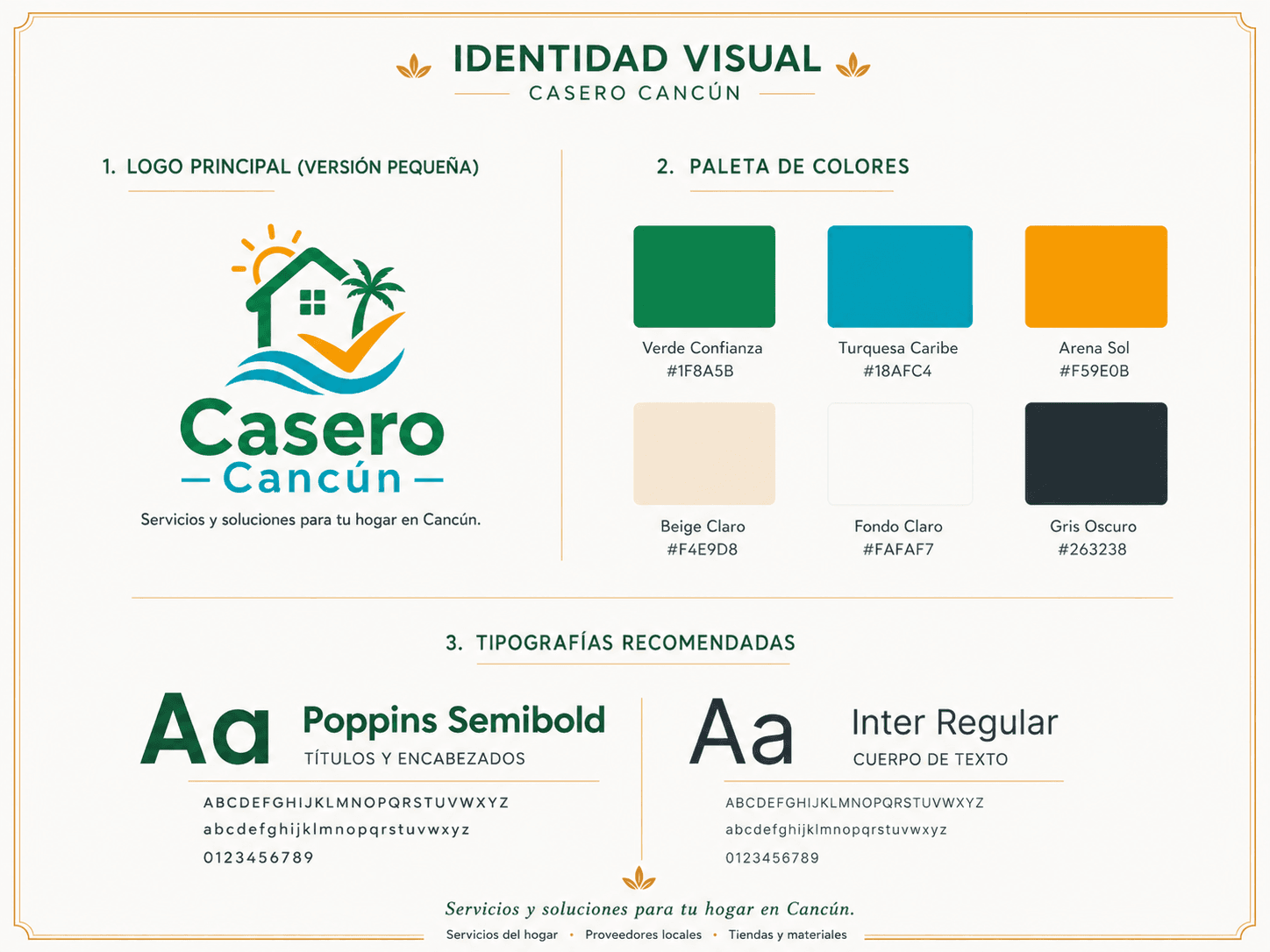 Identidad visual real de Casero Cancún